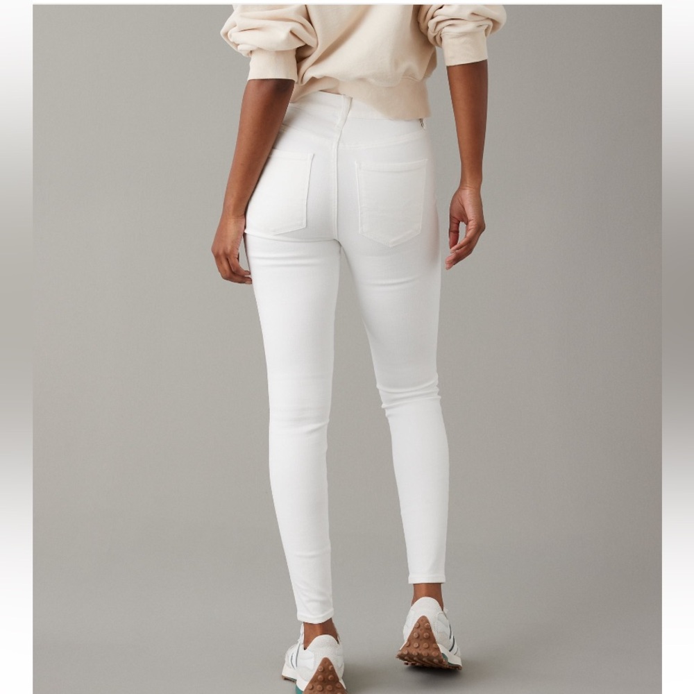 AE Next Level Curvy Super Hi Rise Jeggings white 12 x-long (31 waist)